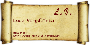 Lucz Virgínia névjegykártya
