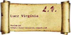 Lucz Virgínia névjegykártya